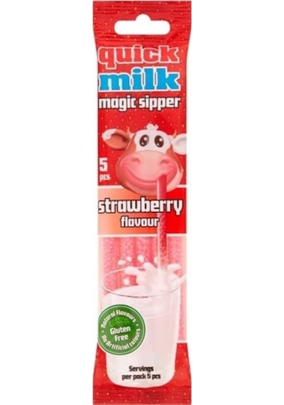 Quick Milk Çilekli Süt Aromalı Pipet 5 x 6 G