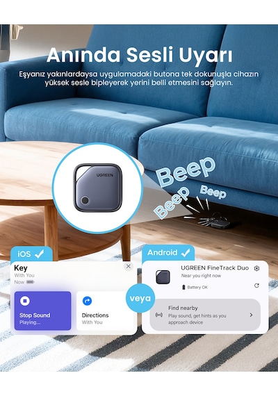 Ugreen Finder Pro Bluetooth 5.4 Akıllı Cihazı, 75646