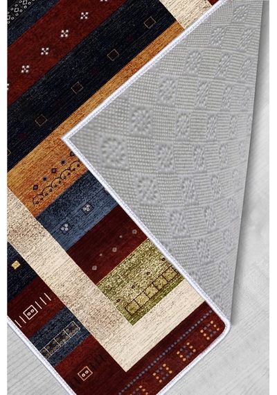 Rovigo Home Dijital Baskı Yıkanabilir Kaymaz Taban Salon Halısı RVG0369 Çok Renkli