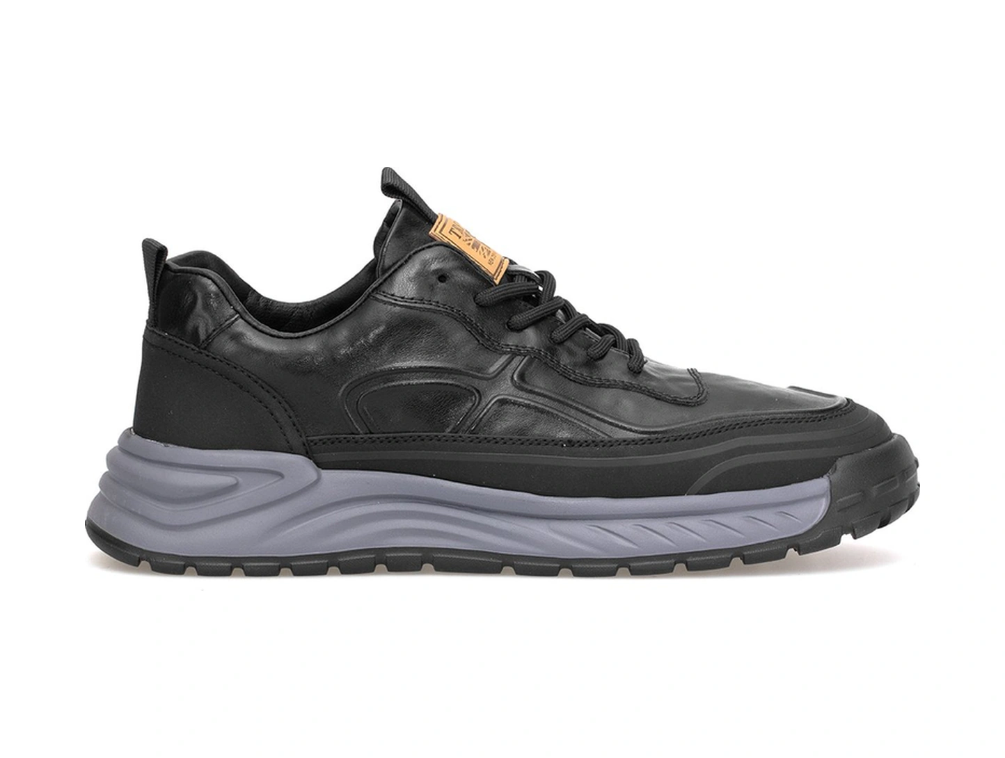 Guja 25k570-1 Erkek Hakiki Deri Klasik Sneaker Siyah Siyah