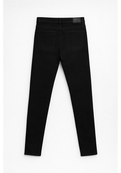 Kadın Likralı Skinny Fit Siyah Jean Pantolon Siyah