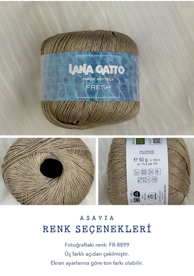 Lana Gatto Fresh Örgü İpi 8'li Set 8 X 50 Gr %100 Keten Fr-8899