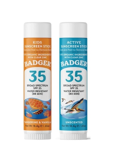 Badger Clear Zinc Çocuk Güneş Kremi Stick SPF35+ 18.4 G + Clear Zinc Kokusuz Güneş Kremi Stick SPF35 18.4 G