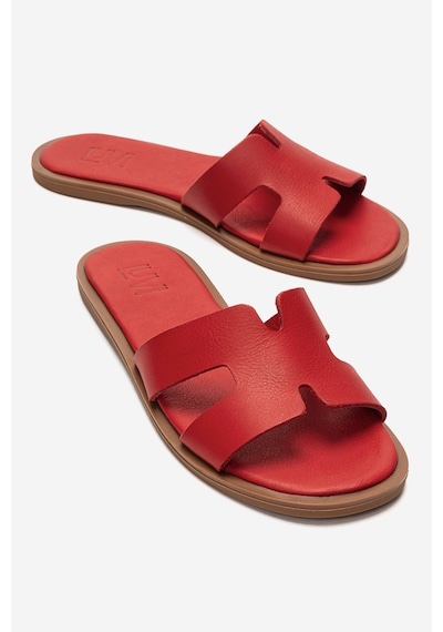 Luvishoes Bıora Kırmızı Hakiki Deri Kadın Terlik