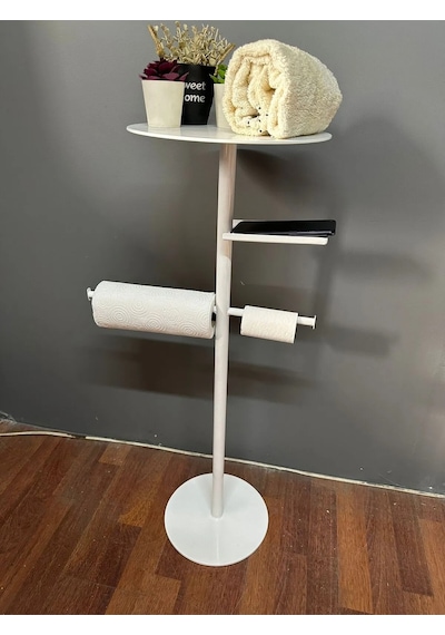 lyla concept Lisa Plus Banyo Organizeri,tuvalet Kağıtlık, Havluluk Beyaz Beyaz