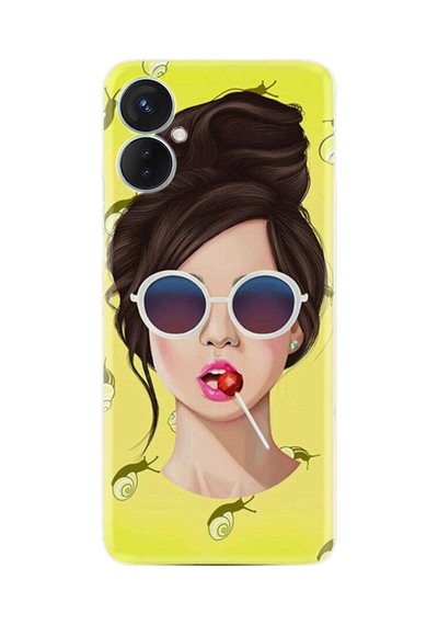 Tecno Camon 19 Neo Kılıf Resimli Desenli Baskılı Silikon Lollipop Woman 1416