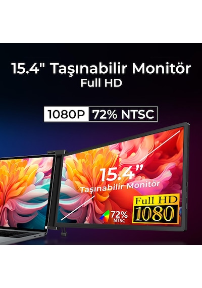 NPO NPM3 15.6-17.3" FHD 1080p IPS Type-C Taşınabilir Dizüstü Tek Monitör Çoklayıcı Notebook Monitör