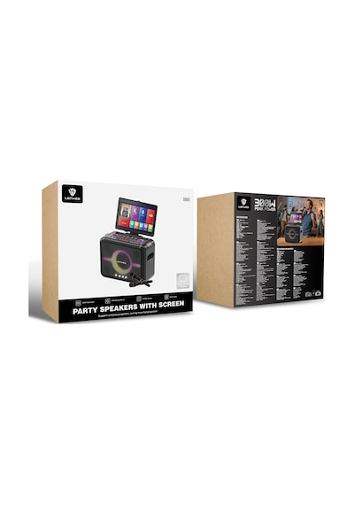 Lenyes S892 Rgb Işıklı Mikrofonlu Dokunmatik Ekranlı Tws Bluetooth Speaker Hoparlör V5.3 300w Siyah