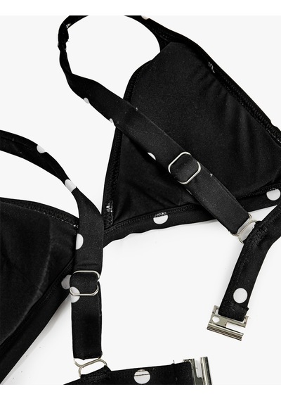 Koton Puantiye Desenli Bralet Bikini Üst Siyah 6sak10138mm