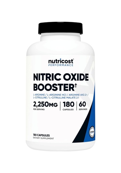 Nutricost Nitrik Oxıde Booster 2250mg, 180 Capsules - 750mg P... Aromasız