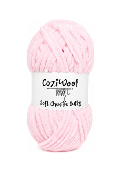 Kadife El Örgü İpliği Soft Chenille Bulky 5'li Paket, 5x100 Gr. 120 Mt. %100 Mikro Polyester Açık Pembe - 875823131