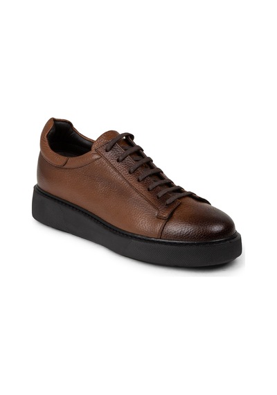 Deery Hakiki Deri Taba Rengi Erkek Sneaker Ayakkabı - 01954Mtbae02 Taba