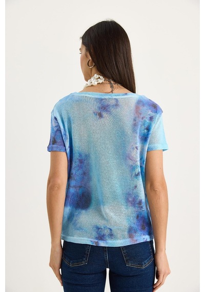 Shade Kadın Bisiklet Yaka Desenli Dijital Baskılı Regular Yazlık Örme T-shirt 60282015 - Gök Mavisi Açık Mavi Shade Kadın Bisiklet Yaka Desenli Dijital Baskılı Regular Yazlık Örme T-shirt 60282015 - Gök Mavisi Açık Mavi