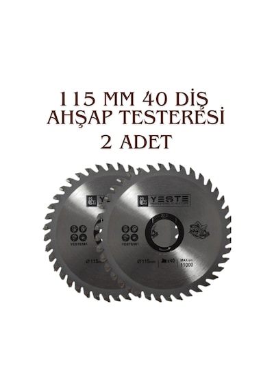 2 Adet Odun Kesme Çelik Testere Ahşap Ve Sunta Kesme Testeresi 115mm 40 Diş Profesyonel-karbür Elmas