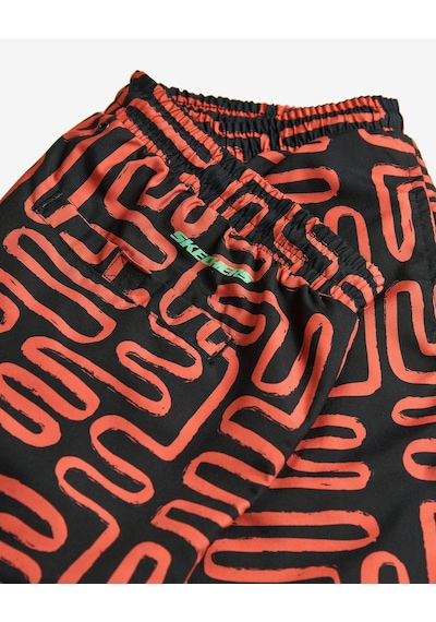 Skechers M 5 Inch Allover Print Swimshort Erkek Siyah Deniz Şortu S241113-001 Siyah