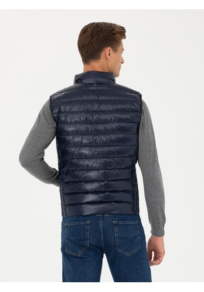 Cacharel Lacivert Slim İnce Kapitone Mont Yelek