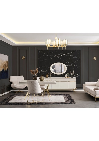 Angel Gold Yemek Odası Takımı Beyaz Angel Gold Yemek Odası Takımı Beyaz