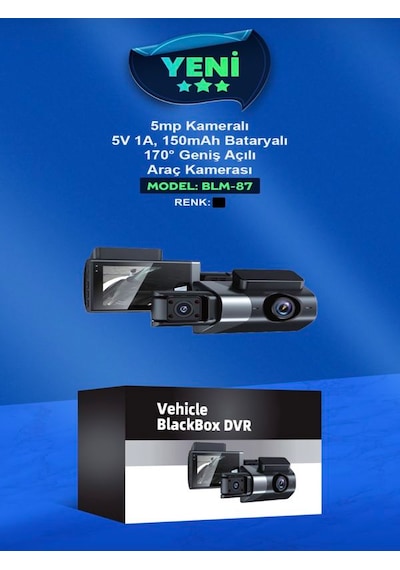 Wi-fi 1080p Araç İçi Kamera 5mp, 170 Açı, Araba Kamerası G-sensör, Döngü Kayıt, 150mah Batarya