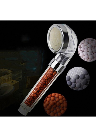 Boncuklu Su Tasarruflu Duş Başlığı Arıtma Filtre Sistemli Beyaz Lazer Kesim Diğer