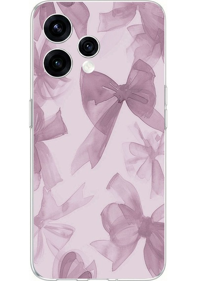 Oppo Reno 15 - Reno 15f Uyumlu Menekşe Tonlu Fiyonk Baskılı Silikon Kılıf Renkli