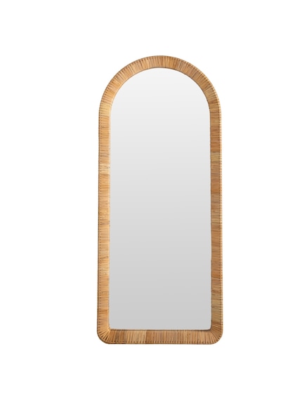 Mudo Home Rıvona Hasır Duvar Aynası 61x5x140 Cm Bej