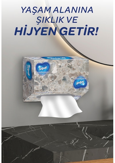 Selpak El Ve Yüz Havlusu Kutulu Mermer Desen 5 80 Yaprak