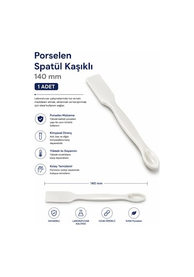 Porselen Spatül Kaşıklı 140 Mm 1 Adet