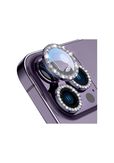 Buff Apple Uyumlu iPhone 14 Pro / 14 Pro Max Diamond Lens Koruyucu Mor