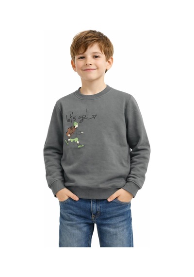 Baglan Erkek Çocuk Önü Arkası Baskılı Sweatshirt Bgl-st05243 Yeşil