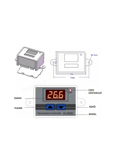 Xh-w3001 220v Dijital Termostat Akvaryum Kuluçka Makinesi