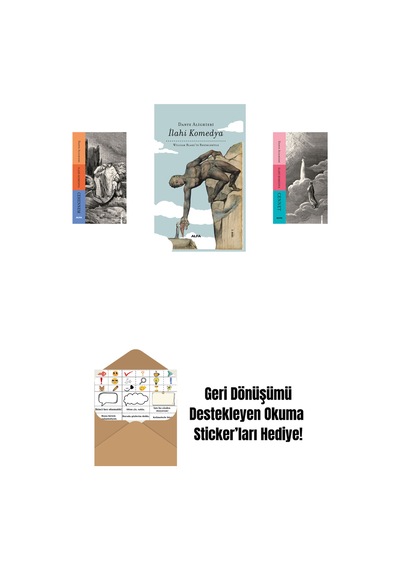 İlahi Komedya - Cehennem + İlahi Komedya Bez Ciltli + İlahi Komedya - Cennet + Okuma Sticker'ları