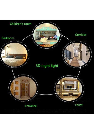 3d Dokunmatik Led Gece Lambası Pilli & Usb Bağlantılı Renk Değiştiren Masaüstü Deniz Anası Şekilli Siyah