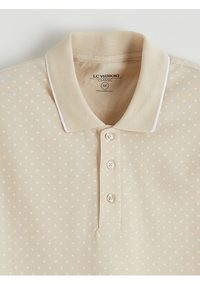 Lcwaıkıkı Classic Bej Polo Yaka Desenli Pike Erkek Tişört