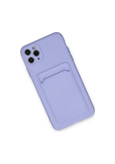 Apple Uyumlu iPhone 11 Pro Max Uyumlu Kılıf Kelvin Kartvizitli Silikon - Lila