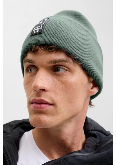Jack & Jones Erkek Jacalpes Logo Detaylı Örme Bere 12286472 Yeşil Yeşil