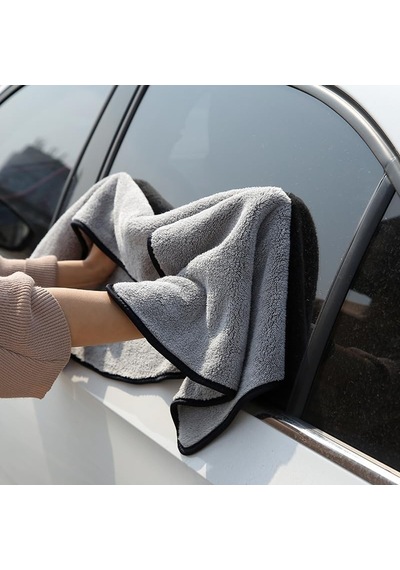 Süper Emici Oto Kurulama Bezi Araç Temizlik Havlusu Mikrofiber Temizleme Bezi Araba Yıkama Süngeri 50x70cm Gri
