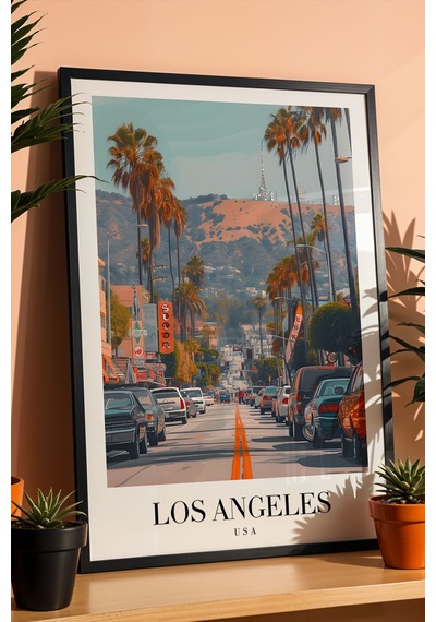 Los Angeles Usa Vintage Seyahat Posteri Çerçeveli Tablo - Premium Hollywood Hills Elit Duvar Dekoru Siyah Los Angeles Usa Vintage Seyahat Posteri Çerçeveli Tablo - Premium Hollywood Hills Elit Duvar Dekoru Siyah