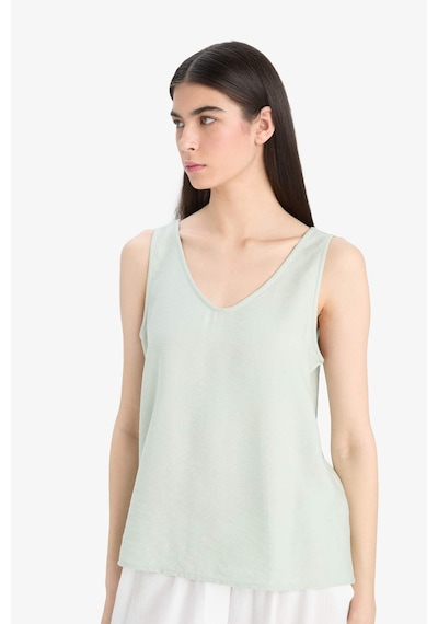 Defacto Regular Fit V Yaka Kolsuz Bluz E6395ax25smgn270 Yeşil