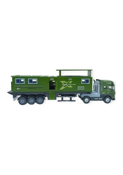 Metal Tır 1:24 - Sesli Işıklı Karavan Tır 39 Cm - Yeşil Çok Renkli