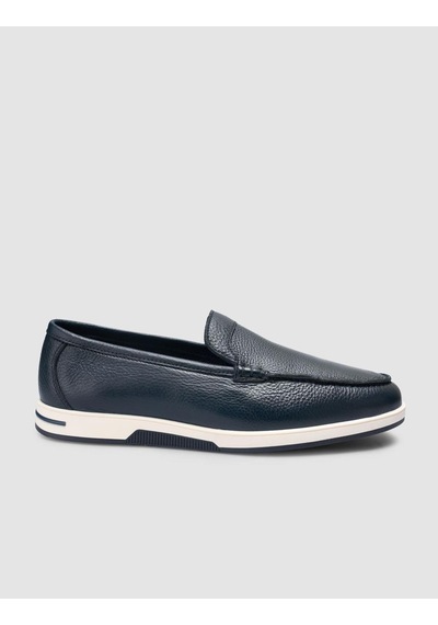 Cabani %100 Hakiki Deri Lacivert Erkek Loafer Lacivert