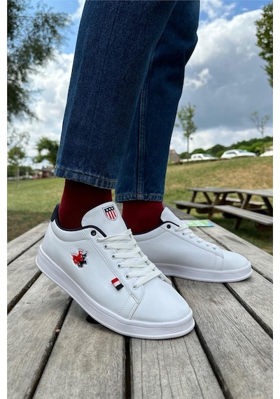 Erkek Sneakers Günlük Spor Ayakkabı Beyaz-lacivert-beyaz - Lacivert Beyaz - Lacivert