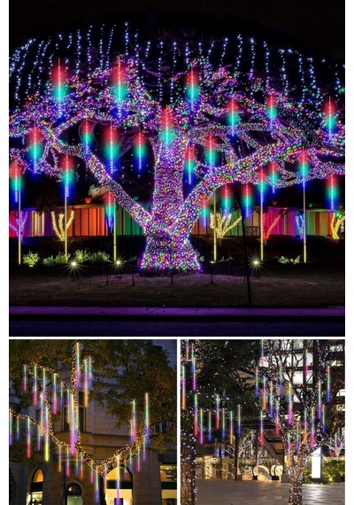 10'lu 45 Cm Uzunluğunda Plastik Meteor 2m Kablo Led Usb Rgb Ağaç Işığı Renk Değiştiren Asmalı Dekoratif Ba Diğer