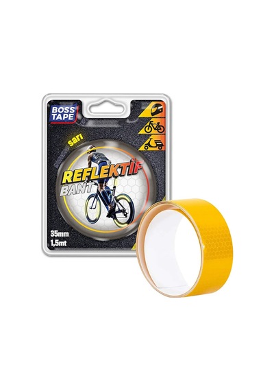Boss Tape Reflektif Bant Sarı 35mmx1,5mt Bt-09004