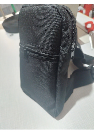 Dikey Slim Fit Telefon Ve Cüzdan Çantası 2 Bölmeli Ayarlanabilir Askılı Su Itici 600d Kumaş Emre Çanta Dikim Evi Siyah