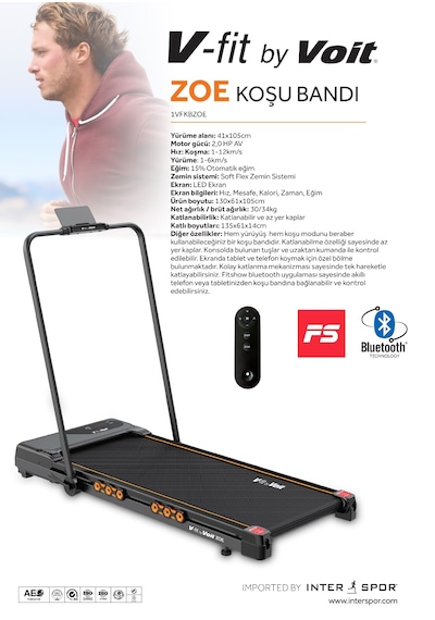 Vfit By Zoe Otomatik Eğimli Uzaktan Kumandalı Bluetooth Uygulamalı Tutma Kollu Katlanabilir