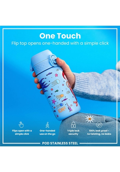 Ion8 - Paslanmaz Çelik Çocuk Suluk - Deniz Kızları - 400 Ml - Sızdırmaz Çok Renkli