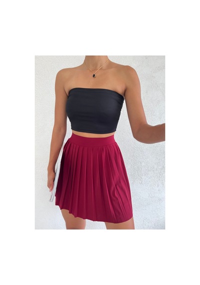 Winmoda34 Kadın Tenis Eteği Içten Taytlı Sporcu Etek Kırmızı