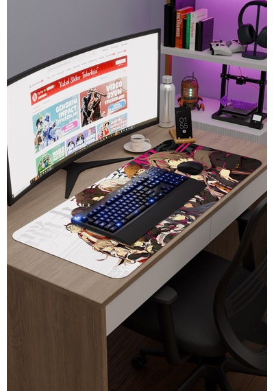 Danganronpa Kaymaz Dikişli Kauçuk Oyuncu Mousepad V1 - 90x40 Xxl Gaming Mouse Pad Fare Altlığı