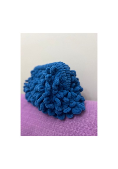 Melonndesign Puffy Çanta El Örgüsü Kol Çantası Yumoş Koyu Mavi