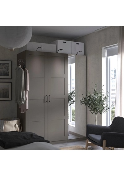 Ikea Koyu Gri Modern Kapaklı Gardırop 150x60x201 Cm